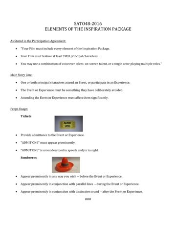 SATO48-2016 Inspiration Package